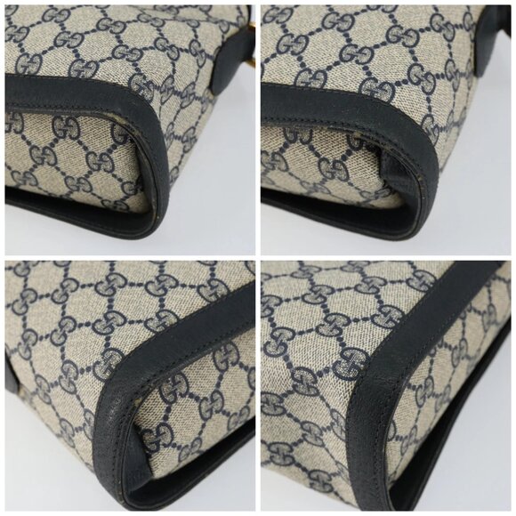 GUCCI GG Supreme Sherry Line Shoulder Bag PVC Navy Gold 904 02 069 Auth 148394 - Picture 16 of 16